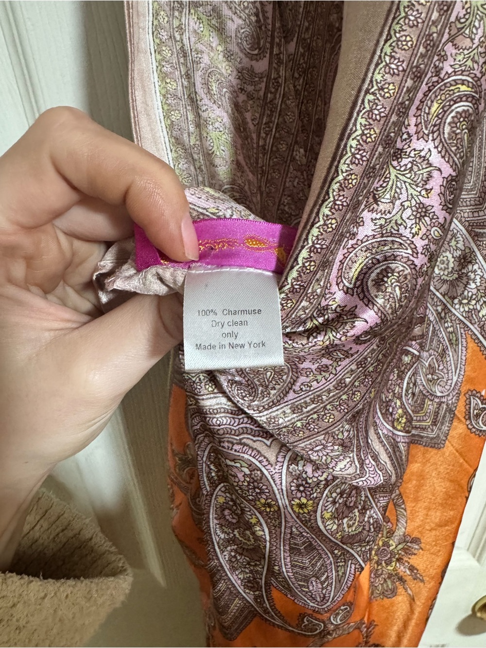 Narciso Rodriguez Pink-Taupe and Orange Paisley Halter Maxi Dress - Picture 4 of 4